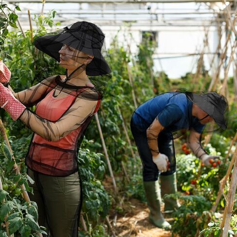 بدلة شبكية من البعوض مع سحاب على غطاء الرأس مع حقيبة حمل مجانية وقبعات شمسية للرجال لحماية رجال الصيد والصيد in Kuwait