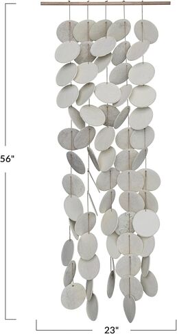 Creative Co-Op 56 Inches Handmade Paper Mache Hanging, Cream Wall Decor in Saudi Arabia