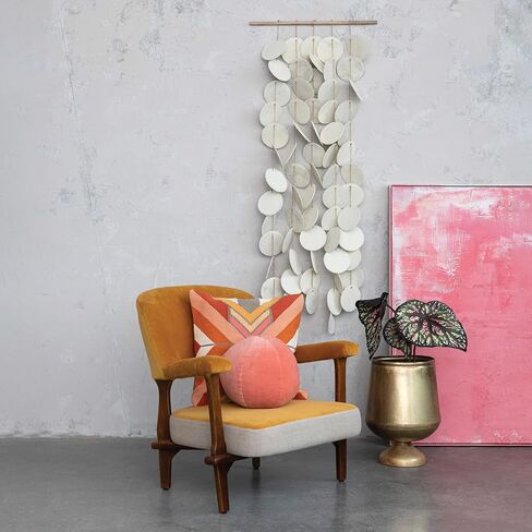 Creative Co-Op 56 Inches Handmade Paper Mache Hanging, Cream Wall Decor in Saudi Arabia