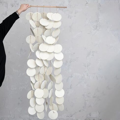 Creative Co-Op 56 Inches Handmade Paper Mache Hanging, Cream Wall Decor in Saudi Arabia