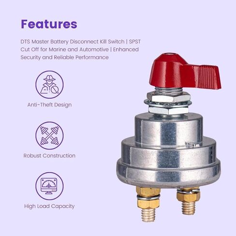 DTS Master Battery Disconnect Kill Switch | SPST Cut Off for Marine and Automotive | Enhanced Security and Reliable Performance in Saudi Arabia
