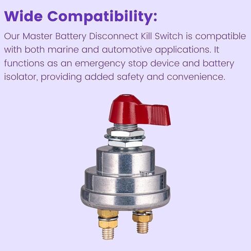 DTS Master Battery Disconnect Kill Switch | SPST Cut Off for Marine and Automotive | Enhanced Security and Reliable Performance in Saudi Arabia
