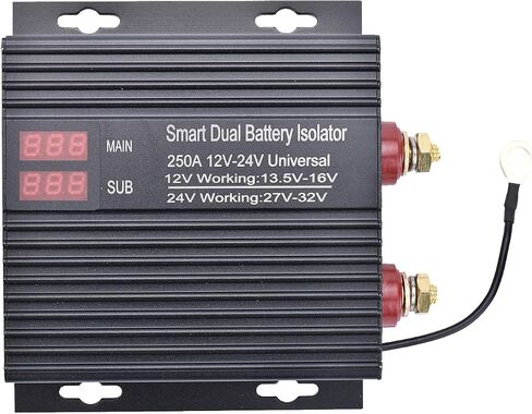 250 AMP Dual Battery Smart Isolator Universal 12V/24V Voltage Sensitive Relay Intelligent Dual Battery Isolator for Car, Truck, ATV, Battery Starter Controller Heavy Duty Power Switch Charge Relay in Saudi Arabia