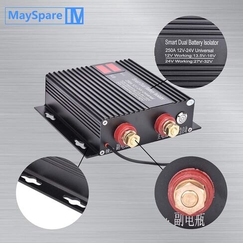 250 AMP Dual Battery Smart Isolator Universal 12V/24V Voltage Sensitive Relay Intelligent Dual Battery Isolator for Car, Truck, ATV, Battery Starter Controller Heavy Duty Power Switch Charge Relay in Saudi Arabia