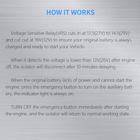 250 AMP Dual Battery Smart Isolator Universal 12V/24V Voltage Sensitive Relay Intelligent Dual Battery Isolator for Car, Truck, ATV, Battery Starter Controller Heavy Duty Power Switch Charge Relay in Saudi Arabia