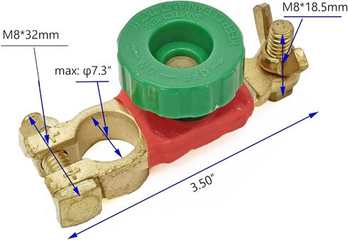 مفتاح بطارية SiMaXuanCar 12 فولت - 24 فولت، مفتاح فصل البطارية العلوي، عازل مفتاح البطارية الرئيسي لقطع الطاقة الإيجابي (إصدار صامولة الجناح النحاسي) in Kuwait