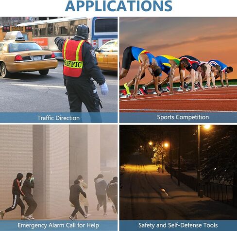 صفارة Folgtek الإلكترونية عالية الحجم، صفارة طوارئ وشعلة محمولة، صفارة حكم مضادة للنفخ مع مصباح يدوي وحبل للمدربين والمعلمين والشرطة والتخييم في الهواء الطلق وركوب القوارب والمشي لمسافات طويلة in Kuwait