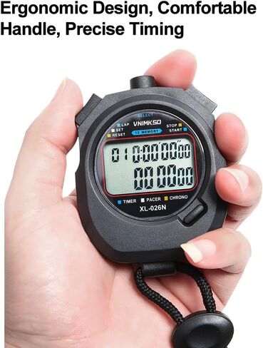VNIMKSO Professional Digital Stopwatch Timer, Sports Stopwatch, Portable Chronograph Timer Stopwatch Alarm Clock Calendar Clock with Alarm for Sports Coaches and Referees in Saudi Arabia