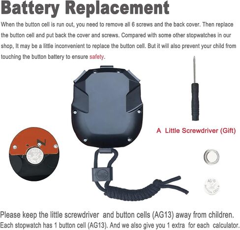 BESTWYA Digital Stopwatch, Large LCD Screen Handheld Count Up Timer with Time Calendar Clock Function in Kuwait