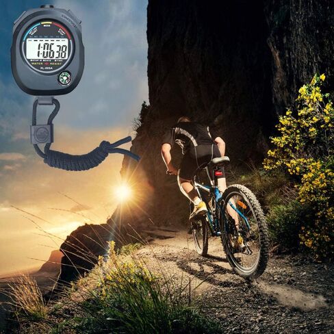 BESTWYA Digital Stopwatch, Large LCD Screen Handheld Count Up Timer with Time Calendar Clock Function in Kuwait