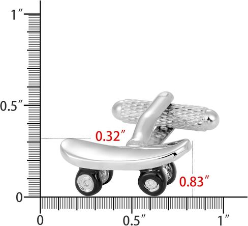 Silver Tone skateboarding Cufflinks For Men With Gift Box. in Saudi Arabia