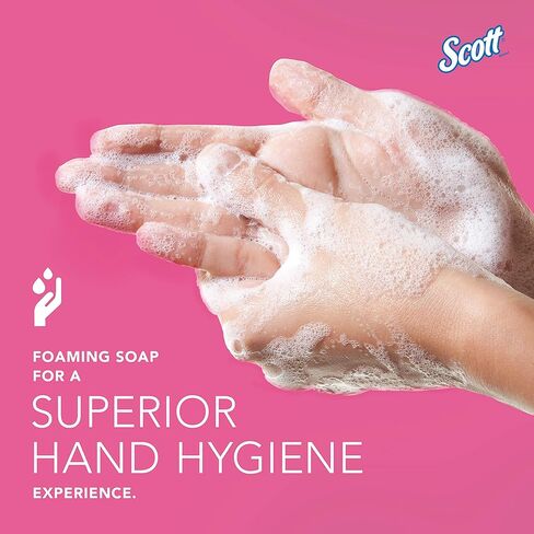 صابون يد رغوي من Scott® مع مرطبات (11280)، عبوات صابون يد توضع تحت المنضدة باللون الوردي برائحة الزهور سعة 1.5 لتر لموزعات Scott® Slimline وKimberly-Clark Professional® المضادة للتركيب (زجاجتان/علبة) in Saudi Arabia
