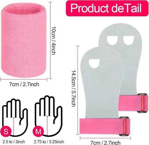 مجموعات أساور المعصم من Vefungyan للجمباز: 8 قطع من واقيات راحة اليد وأساور المعصم للفتيات والأطفال الشباب تدعم الملحقات الرياضية لأجراس Kettlebell ورفع الأثقال والتمرين والتمرين in Kuwait