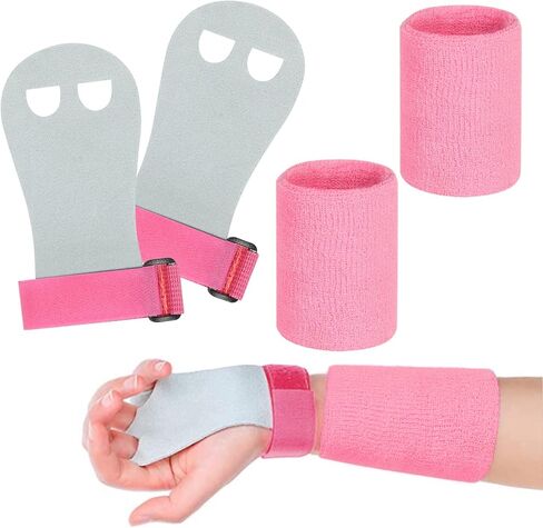 مجموعات أساور المعصم من Vefungyan للجمباز: 8 قطع من واقيات راحة اليد وأساور المعصم للفتيات والأطفال الشباب تدعم الملحقات الرياضية لأجراس Kettlebell ورفع الأثقال والتمرين والتمرين in Kuwait