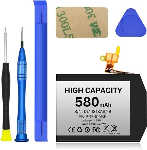 بطارية بديلة لجهاز Samsung Gear S3، بطارية بديلة فائقة السعة 580 مللي أمبير في الساعة لجهاز Samsung Gear S3 Frontier (SM-R760) وGear S3 Classic SM-R770،BR760،R765 EB-BR760ABE GH43-04699A مع مجموعة أدوات الإصلاح in Kuwait
