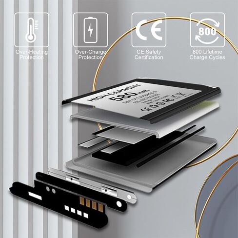 بطارية بديلة لجهاز Samsung Gear S3، بطارية بديلة فائقة السعة 580 مللي أمبير في الساعة لجهاز Samsung Gear S3 Frontier (SM-R760) وGear S3 Classic SM-R770،BR760،R765 EB-BR760ABE GH43-04699A مع مجموعة أدوات الإصلاح in Kuwait