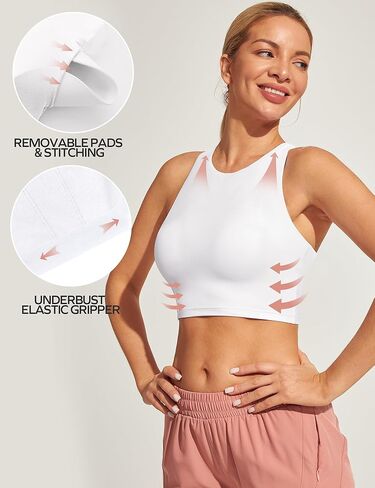 Ewedoos Women's Swim Bra Adjustable Strap Padded Sports Bra Swimsuit Top Swimming Bra Modest Swim Tops Women Top Only in Kuwait