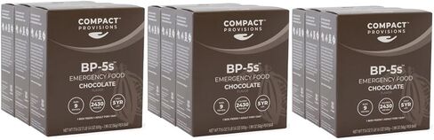 Compact Provisions BP-5s Chocolate 12 Pack Emergency Food Supply and Non-Perishable Survival Rations for Disaster Kits. 2,430 Calories, 63g Protein Per Box in Saudi Arabia