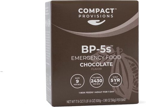 Compact Provisions BP-5s Chocolate 12 Pack Emergency Food Supply and Non-Perishable Survival Rations for Disaster Kits. 2,430 Calories, 63g Protein Per Box in Saudi Arabia