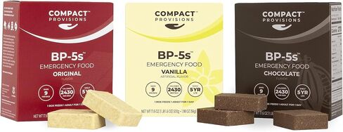 Compact Provisions BP-5s Chocolate 12 Pack Emergency Food Supply and Non-Perishable Survival Rations for Disaster Kits. 2,430 Calories, 63g Protein Per Box in Saudi Arabia