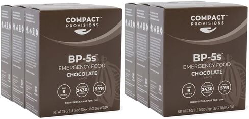 Compact Provisions BP-5s Chocolate 12 Pack Emergency Food Supply and Non-Perishable Survival Rations for Disaster Kits. 2,430 Calories, 63g Protein Per Box in Saudi Arabia