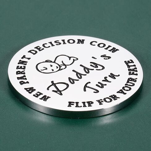 Fun New Parents Decision Coin, New Mom Dad Gifts for Women Mother to Be Baby Shower Pregnancy Gift First Time Fathers Day in Saudi Arabia