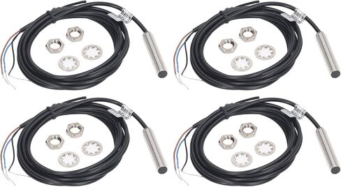 4 مجموعات من مفاتيح القرب بقطر 8 مم حثي PNP DC 3 أسلاك، استجابة سريعة، كشف المعادن، مؤشر LED، IP67 مقاوم للماء، مقاوم للزيت 4 مجموعات من مفاتيح مستشعر القرب in Saudi Arabia