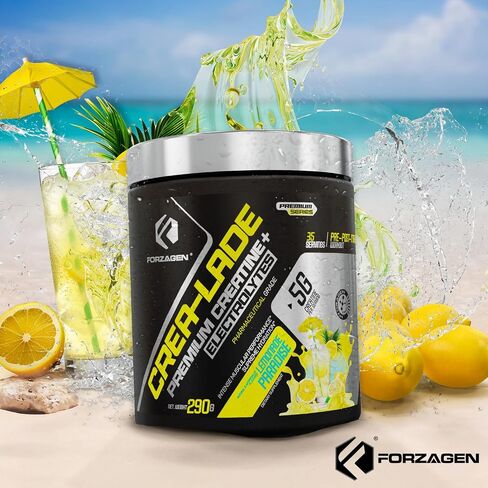 Forzagen CREA-Lade 35 Servings, Premium Creatine Monohydrate with Electrolytes Flavored Lemonade Paradise in Saudi Arabia