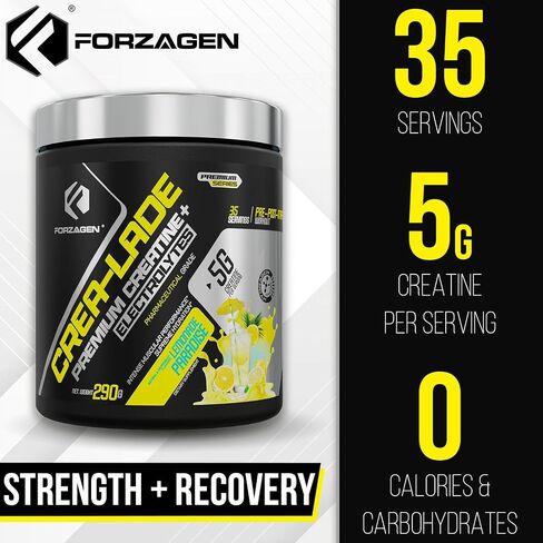 Forzagen CREA-Lade 35 Servings, Premium Creatine Monohydrate with Electrolytes Flavored Lemonade Paradise in Saudi Arabia