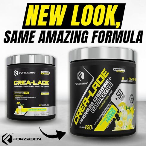 Forzagen CREA-Lade 35 Servings, Premium Creatine Monohydrate with Electrolytes Flavored Lemonade Paradise in Saudi Arabia