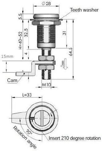 مزلاج ضغط شافيل، فتحة للتجويف، MS816-1A-9 in Kuwait