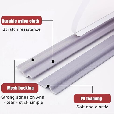 10Feet Window Draft Stopper Seal Strip, Self Adhesive Window Foam Weather Stripping Top and Side Door Seal Strip, Soundproof Window Insulation for Winter, Window Bottom Sweep Noise Blocker (White) in Saudi Arabia