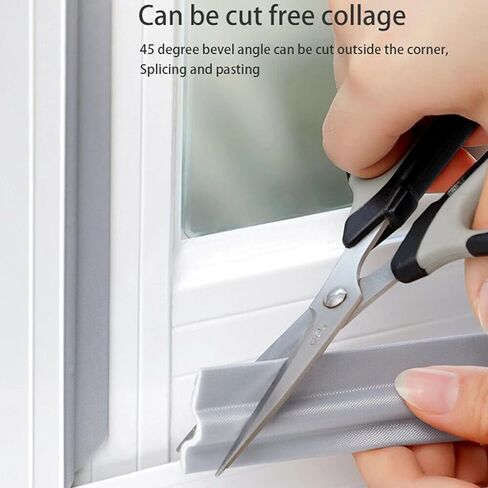 10Feet Window Draft Stopper Seal Strip, Self Adhesive Window Foam Weather Stripping Top and Side Door Seal Strip, Soundproof Window Insulation for Winter, Window Bottom Sweep Noise Blocker (White) in Saudi Arabia