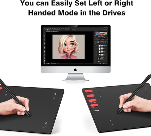XOPPOX Graphics Drawing Tablet with 8 x 6 Inch Active Area, 8192 Level Battery-Free Pen and 8 Express Keys Compatible for Mac/Windows/Android OS in Kuwait
