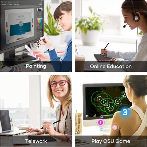 XOPPOX Graphics Drawing Tablet with 8 x 6 Inch Active Area, 8192 Level Battery-Free Pen and 8 Express Keys Compatible for Mac/Windows/Android OS in Kuwait