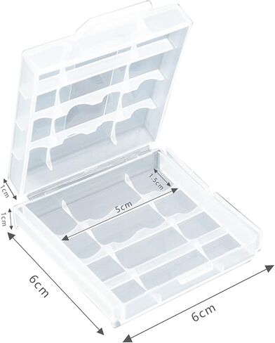 Golkur AA(14500)/AAA Cell Battery Storage Case Holder Plastic Battery Holder Box 4 Slots(Batteries not Included) with Charge Reminder Markings Clear 4 Pack in Saudi Arabia