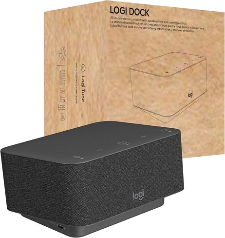 لوجيتك - قاعدة لوجي، محطة إرساء كمبيوتر محمول USB C الكل في واحد، مكبر صوت، ميكروفونات عازلة للضوضاء، بلوتوث، HDMI، لنظام التشغيل Windows/macOS، معتمد للتكبير، Google Meet، Google Voice - أبيض in Kuwait