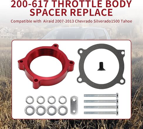 200-617 Throttle Body Spacer, Replacement for Airaid 2007-2013 Chevrado Silverado1500 Tahoe/Avalanche 2007-2014 Chevrolet Suburban/Cadillac Escalade/ESV/EXT 2007-2013 GMC Sierra 1500/Yukon in Saudi Arabia