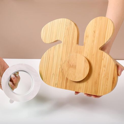 Mamimami Home Baby Bamboo Suction Plates Set with Spoons & Fork, Baby Food Dishes Feeding Set for Led Weaning Plate, Baby Utensils Set, BPA Free in Saudi Arabia
