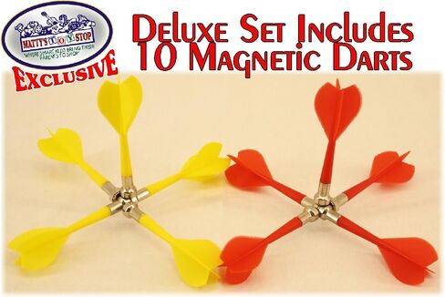 Deluxe 2-in-1 Reversible Magnetic Dartboard (Dart Board) with 10 Darts, Featuring Standard Darts & Baseball Games - Matty's Toy Stop Exclusive in Saudi Arabia