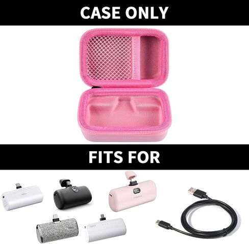 حافظة صلبة لهاتف iWalk/JEJILL/Charmast/LanLuk/VEGER/Swyop/Feob/Taegila/For Kuulaa Charging Battery Pack، حامل تخزين بنك الطاقة لشاحن محمول صغير - حقيبة فقط (وردي) in Saudi Arabia