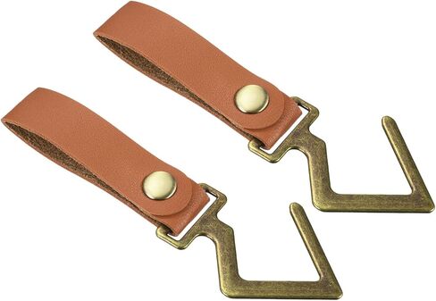 M METERXITY 2 Pack Camping S Shelf Hooks - Leather Straps with Hooks Camping Light Hook Hangers, Apply to Hanging Pots Pans Cups (Brown) in Saudi Arabia