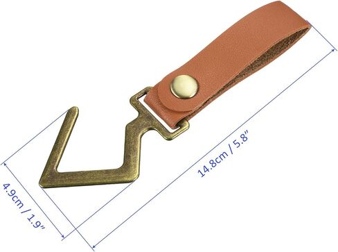 M METERXITY 2 Pack Camping S Shelf Hooks - Leather Straps with Hooks Camping Light Hook Hangers, Apply to Hanging Pots Pans Cups (Brown) in Saudi Arabia