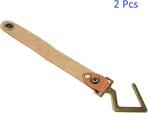 M METERXITY 2 Pack Camping S Shelf Hooks - Leather Straps with Hooks Camping Light Hook Hangers, Apply to Hanging Pots Pans Cups (Brown) in Saudi Arabia