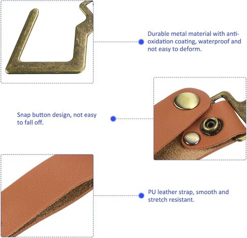 M METERXITY 2 Pack Camping S Shelf Hooks - Leather Straps with Hooks Camping Light Hook Hangers, Apply to Hanging Pots Pans Cups (Brown) in Saudi Arabia