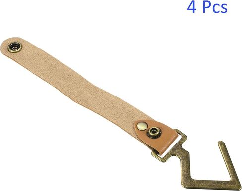 M METERXITY 4 Pack Camping S Shelf Hooks - Leather Straps with Hooks Camping Light Hook Hangers, Apply to Hanging Pots Pans Cups (Orange) in Saudi Arabia