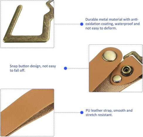 M METERXITY 4 Pack Camping S Shelf Hooks - Leather Straps with Hooks Camping Light Hook Hangers, Apply to Hanging Pots Pans Cups (Orange) in Saudi Arabia