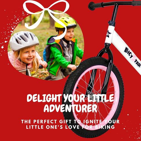 دراجة التوازن 16 بوصة من bicystar، دراجة أطفال تتراوح أعمارهم بين 5-8 سنوات، إطارات هوائية، مساند للقدمين، دراجة دفع بدون دواسات، دراجة لعبة للأطفال الصغار في الهواء الطلق للأطفال، الأولاد والبنات in Kuwait