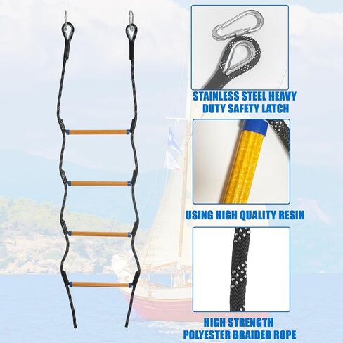 سلم حبل القارب، سلم قارب قابل للنفخ، سلم حبل عالي التحمل، سلم قوة القارب، تمديد للبالغين، قارب عائم، قوارب الكاياك، التجديف، قارب بمحرك in Kuwait