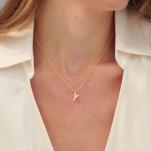 HANLI Initial Necklaces for Women - 14k Gold Plated Dainty Letter Necklace Simple Alphabet A-Z Necklace Personalized Monogram Name Necklace for Women Jewelry in Saudi Arabia